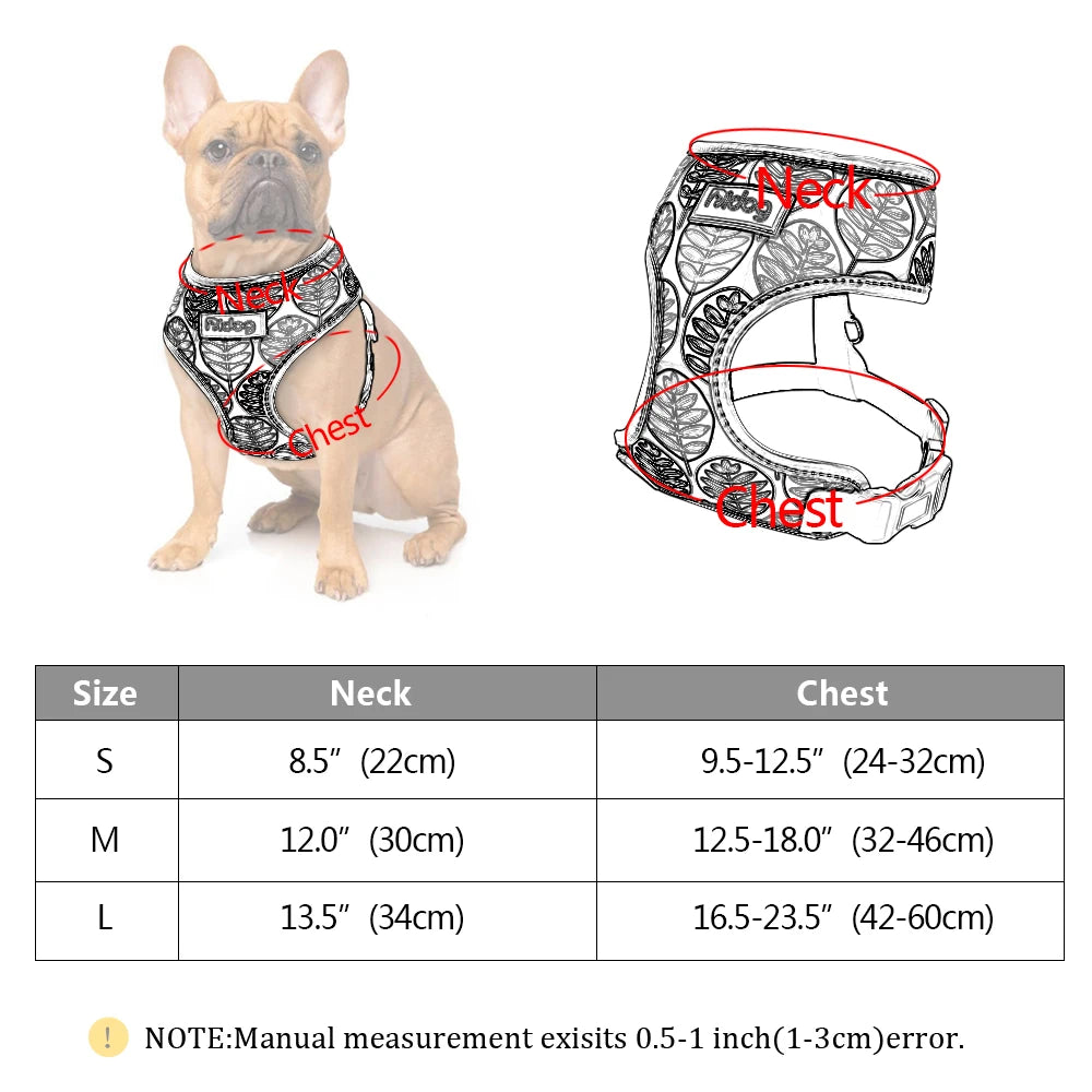 DiDog No Pull Dog Multi Colour Comfortable/Breathable/Reflective Vest Harness