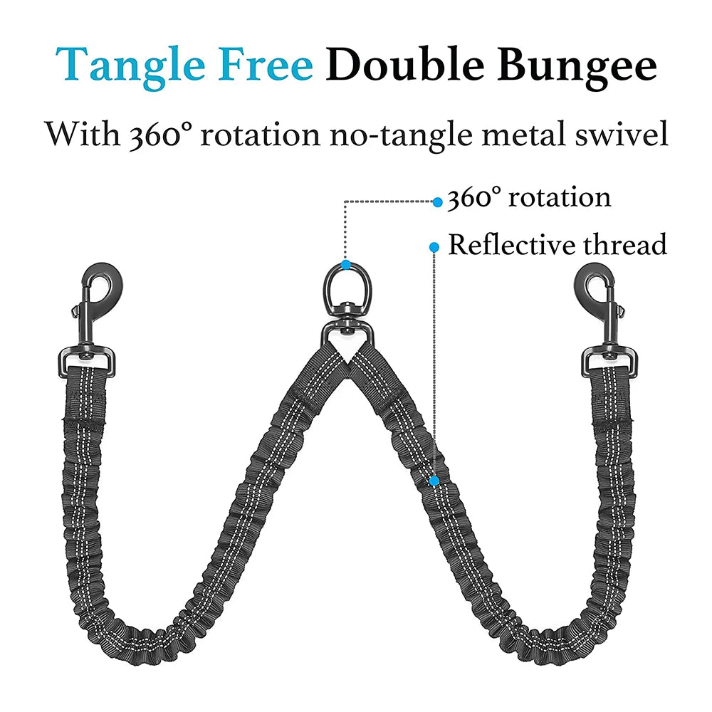 Double Dog Lead for Hiking/Walking & Comfort Grip