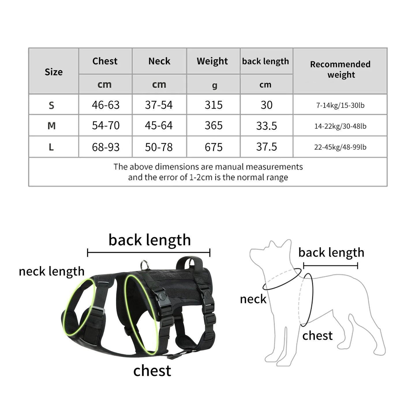 Tactical & Adjustable No Pull Dog Harness with Reflective Oxford Fabric