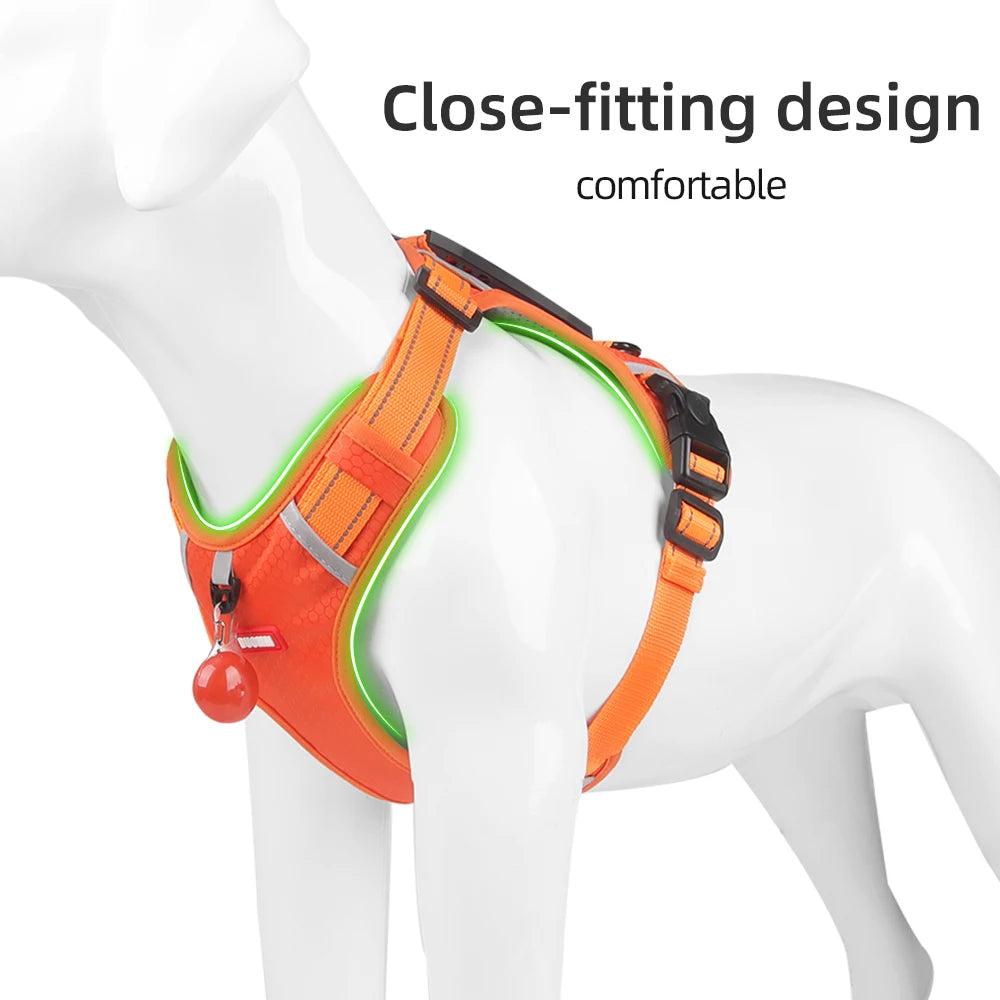 No Pull Dog Breathable/Reflective/Adjustable Vest Harness