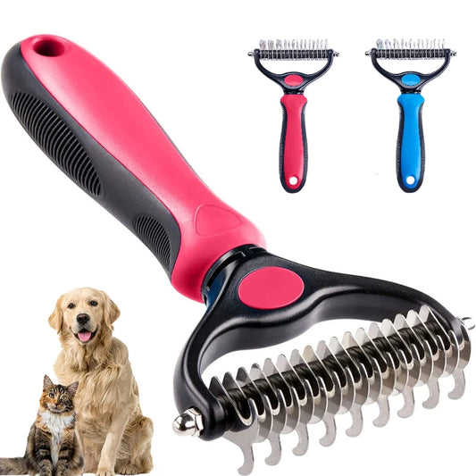 Dog Double Sided Undercoat Deshedding Brush for Dematting/Grooming