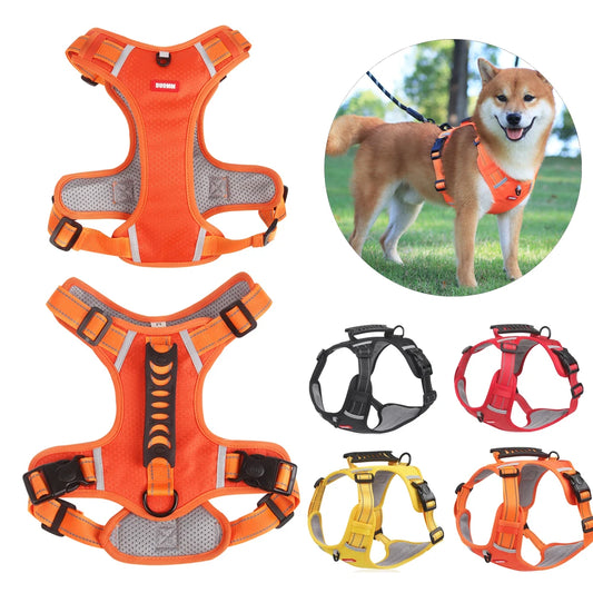 No Pull Dog Breathable/Reflective/Adjustable Vest Harness