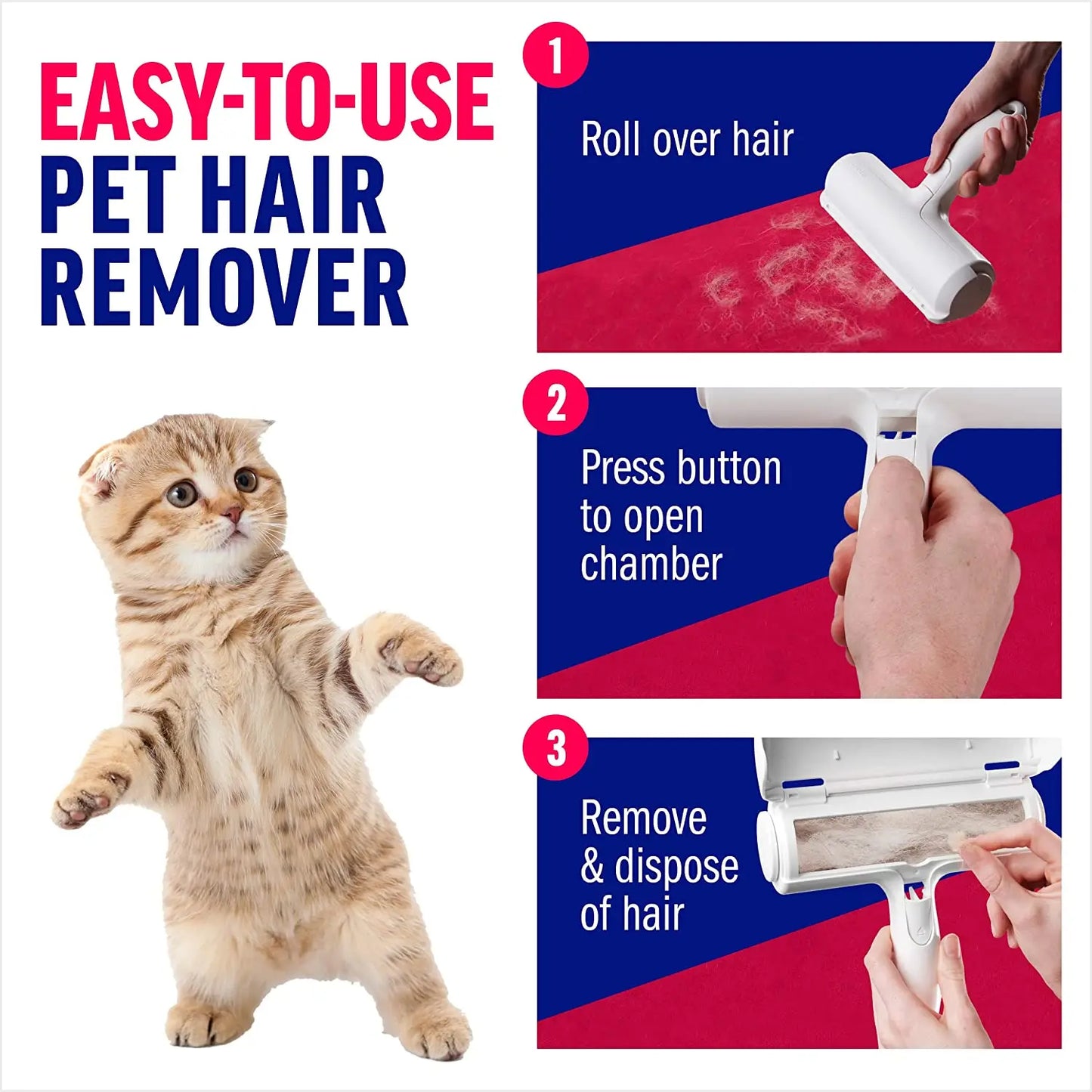 Dog Self-Cleaning Based Hair/Fur Remover Roller