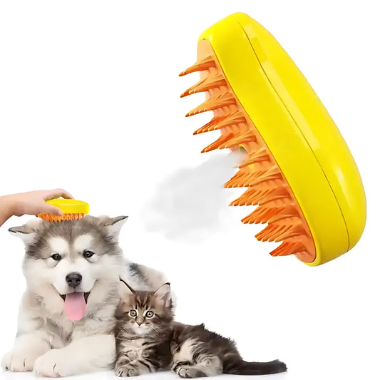 Dog Electric Spray Steam Brush for Massage/Grooming & Tangled/Loose Hair Removal