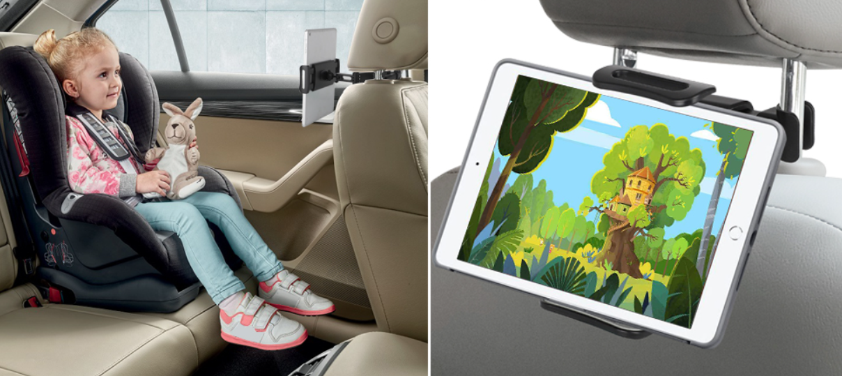 Universal Car Headrest Mount Holder For Mobile/Tablet, 360° Rotation, Compatible for ALL 4.7"-12.9" Devices