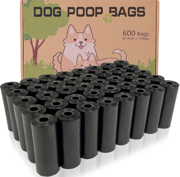 Black Dog Outdoor Cleaning Poop Bags With Dispenser & Leash Clip