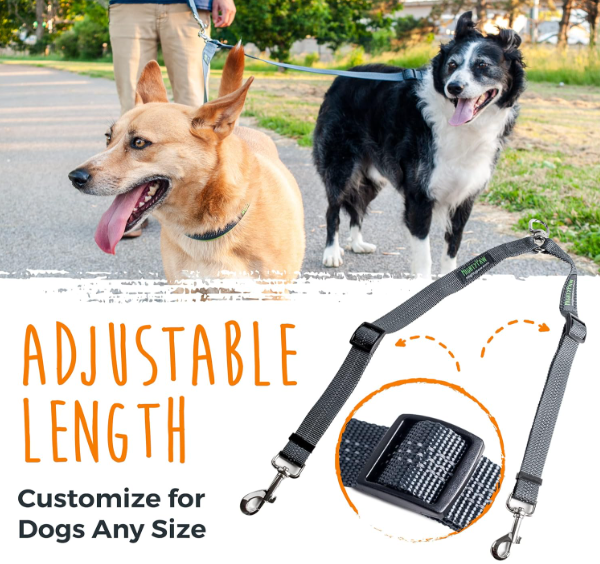 Double Dog Lead for Hiking/Walking & Comfort Grip