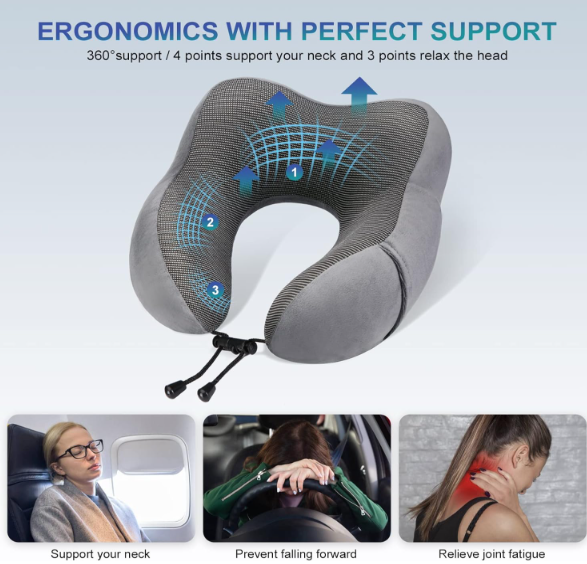 U Shaped Soft Neck Support Travel Cushion