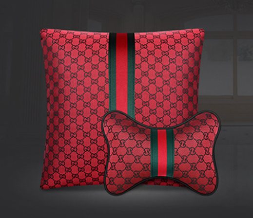 Deluxe Designer Pattern Passionate Red NeckRest & BackRest Cushion