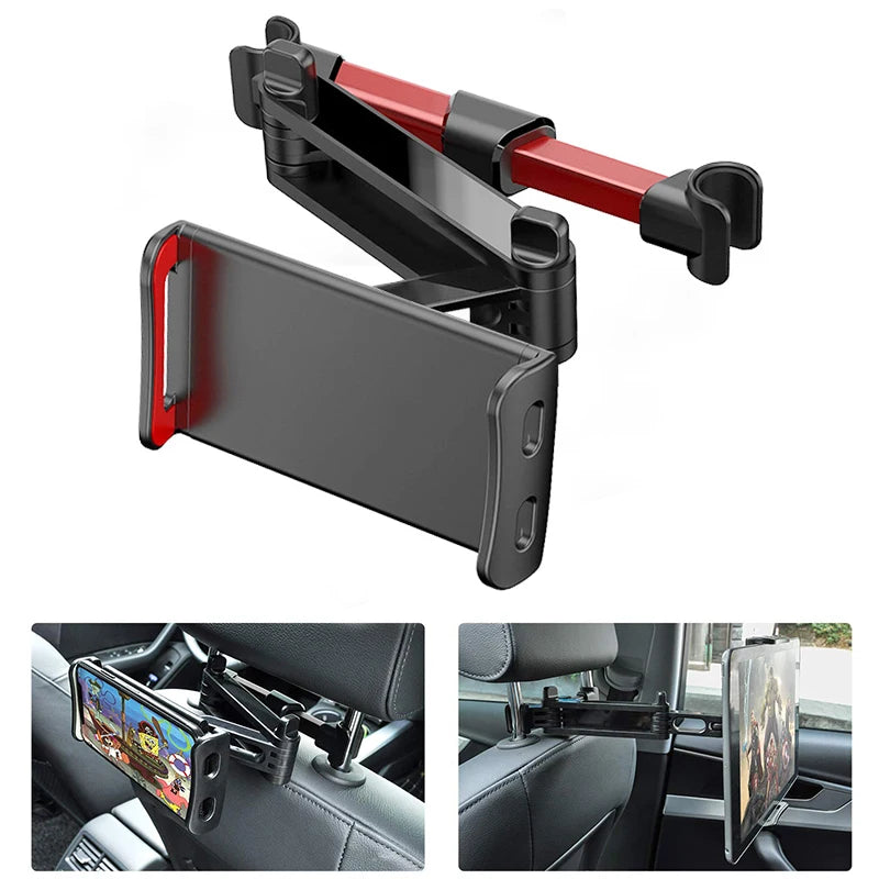 Universal Car Headrest Mount Holder For Mobile/Tablet, 360° Rotation, Compatible for ALL 4.7"-12.9" Devices