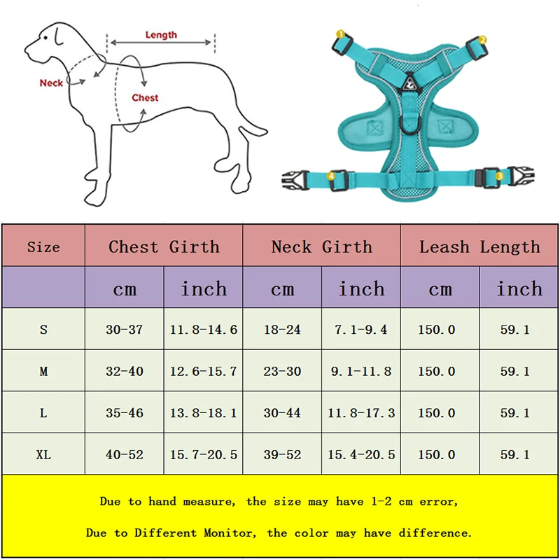 No Pull Dog Adjustable Vest Collar/Harness & Leash