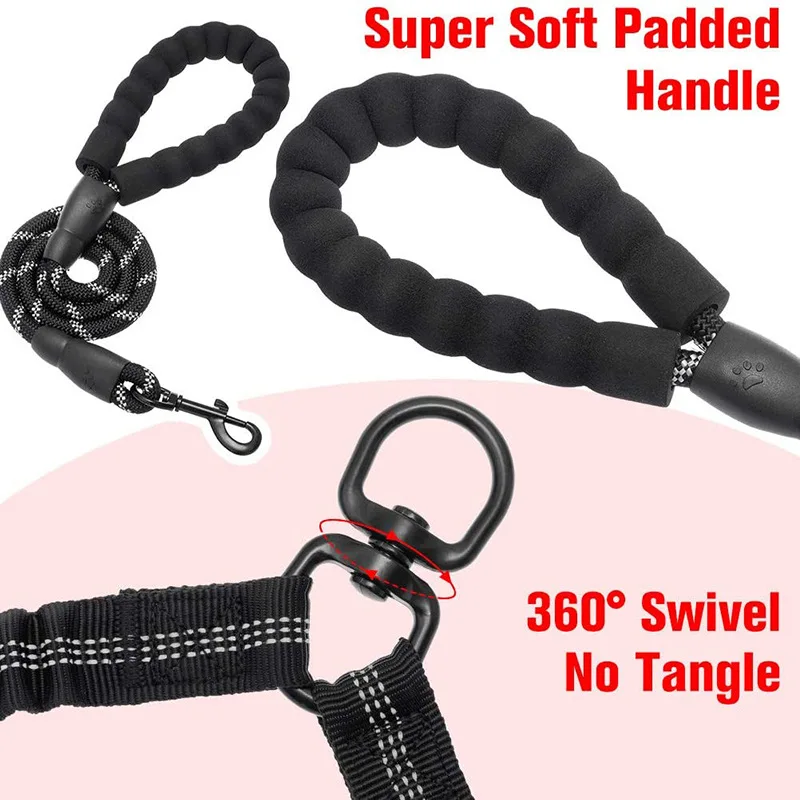 Double Dog Lead for Hiking/Walking & Comfort Grip