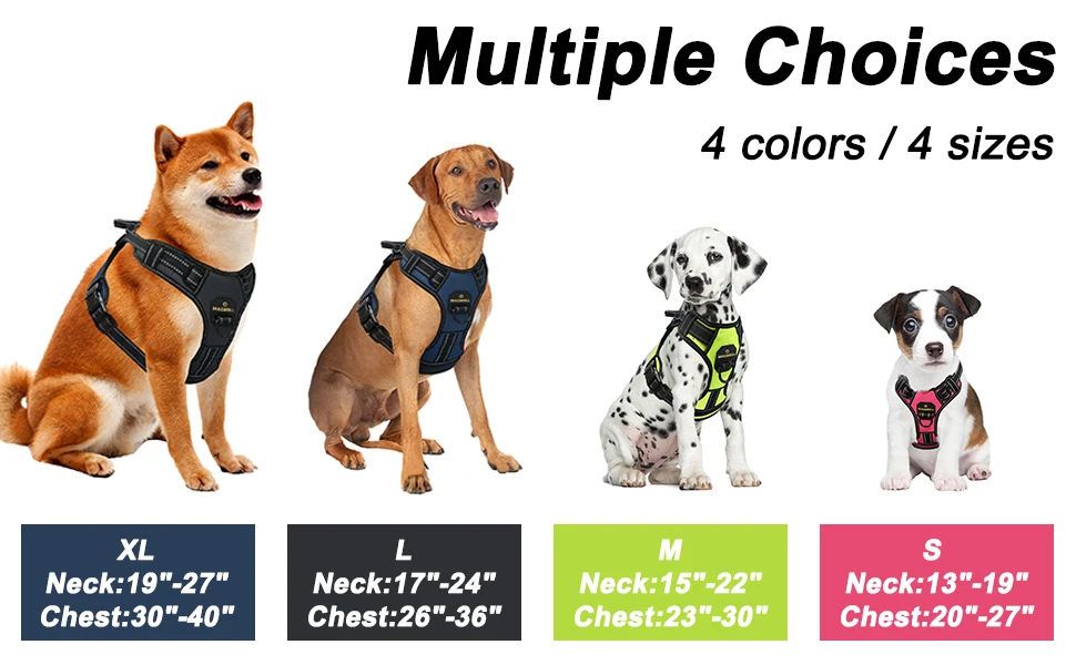 No Pull Dog Reflective/Adjustable Vest Collar/Harness & Leash