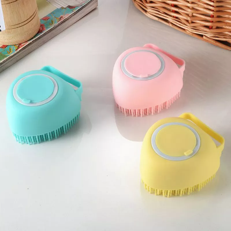 Dog Soft Silicone Massage Bath Brush Shampoo Dispenser