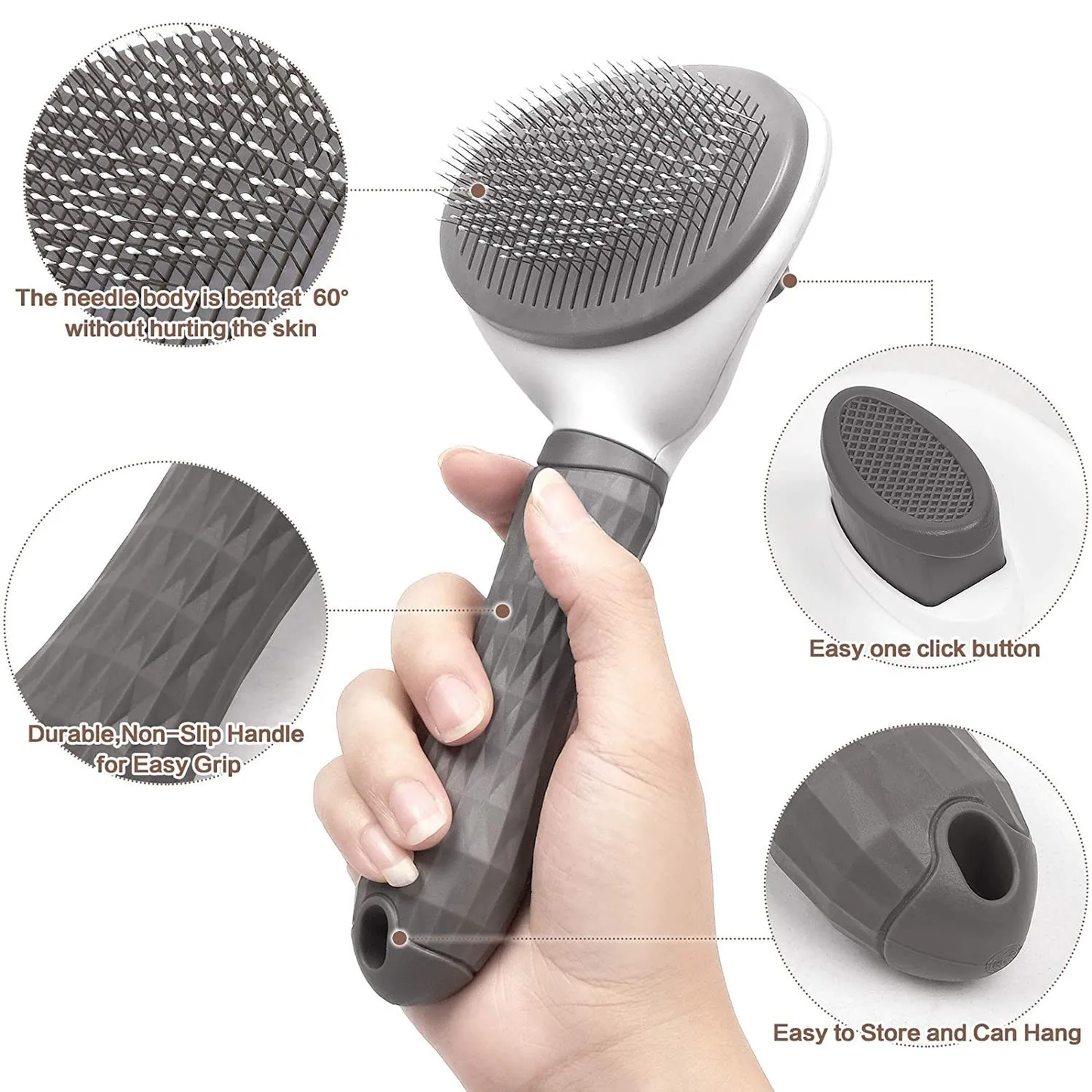 Dog Self Cleaning Hair Remover Brush For Grooming/Dematting