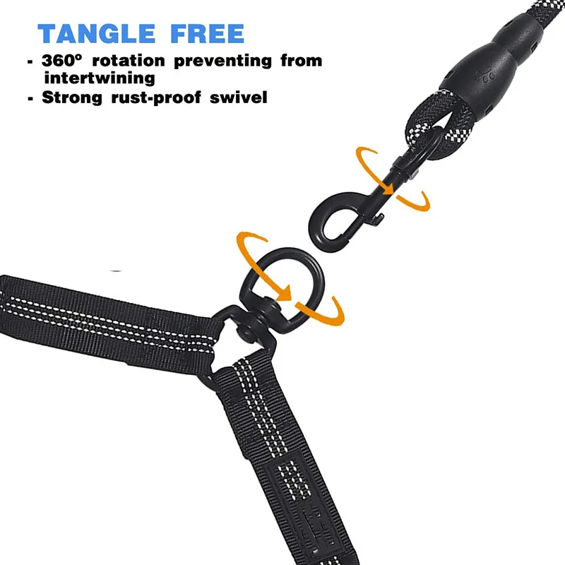 Double Dog Lead for Hiking/Walking & Comfort Grip