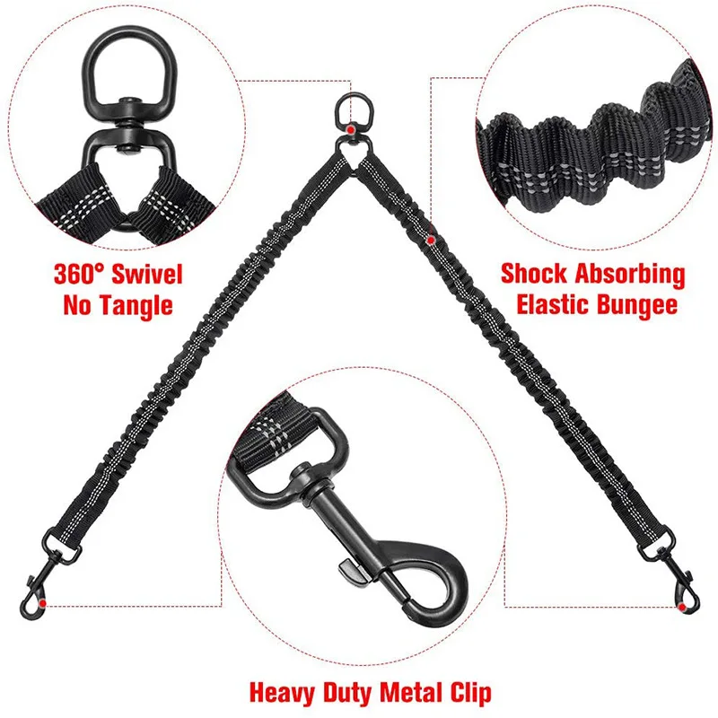 Double Dog Lead for Hiking/Walking & Comfort Grip