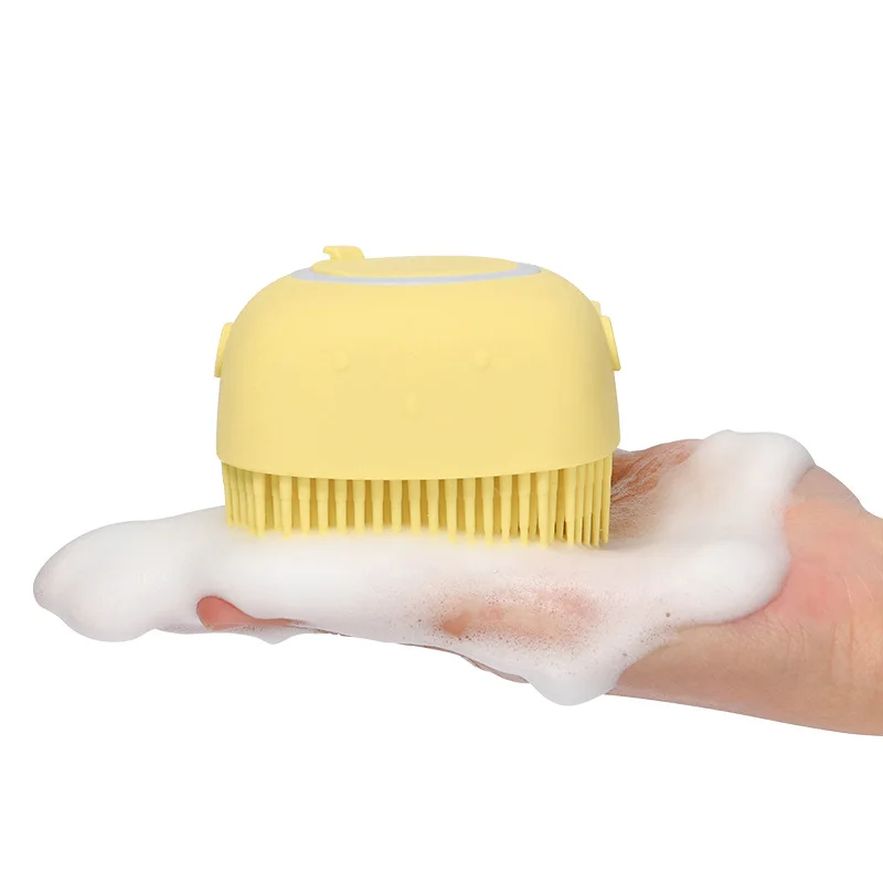 Dog Soft Silicone Massage Bath Brush Shampoo Dispenser