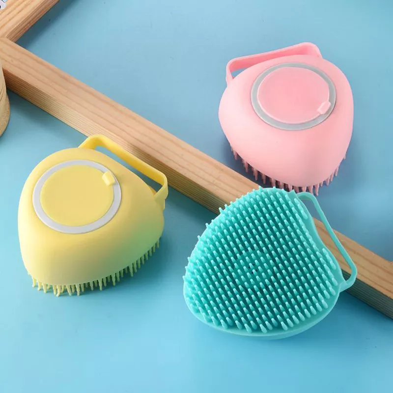 Dog Soft Silicone Massage Bath Brush Shampoo Dispenser