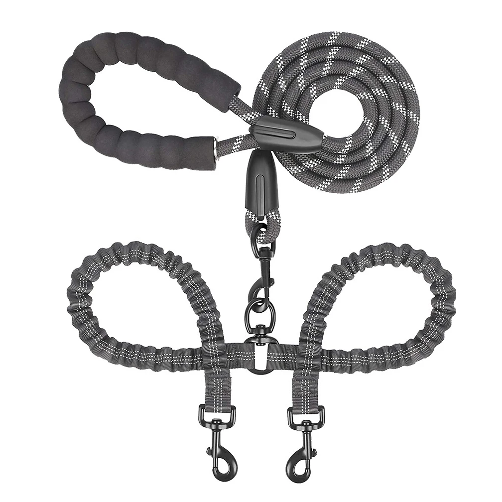 Double Dog Lead for Hiking/Walking & Comfort Grip